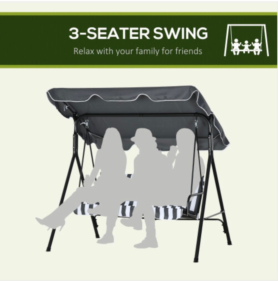 Outdoor Metal swinging Hammock Garden decor