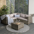 Tuscany 5 Seater Rattan Sofa Set - Grey Garden furniture