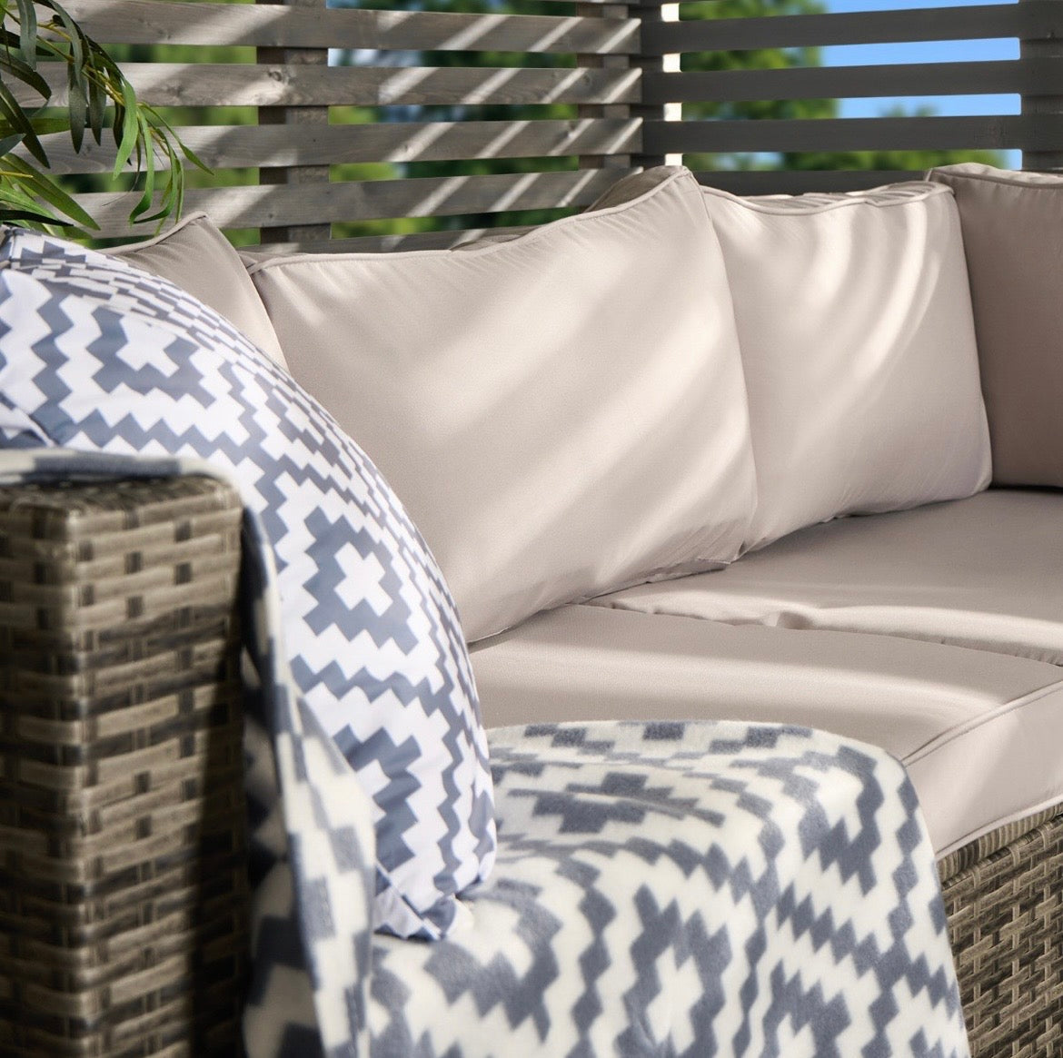 Tuscany 5 Seater Rattan Sofa Set - Grey Garden furniture
