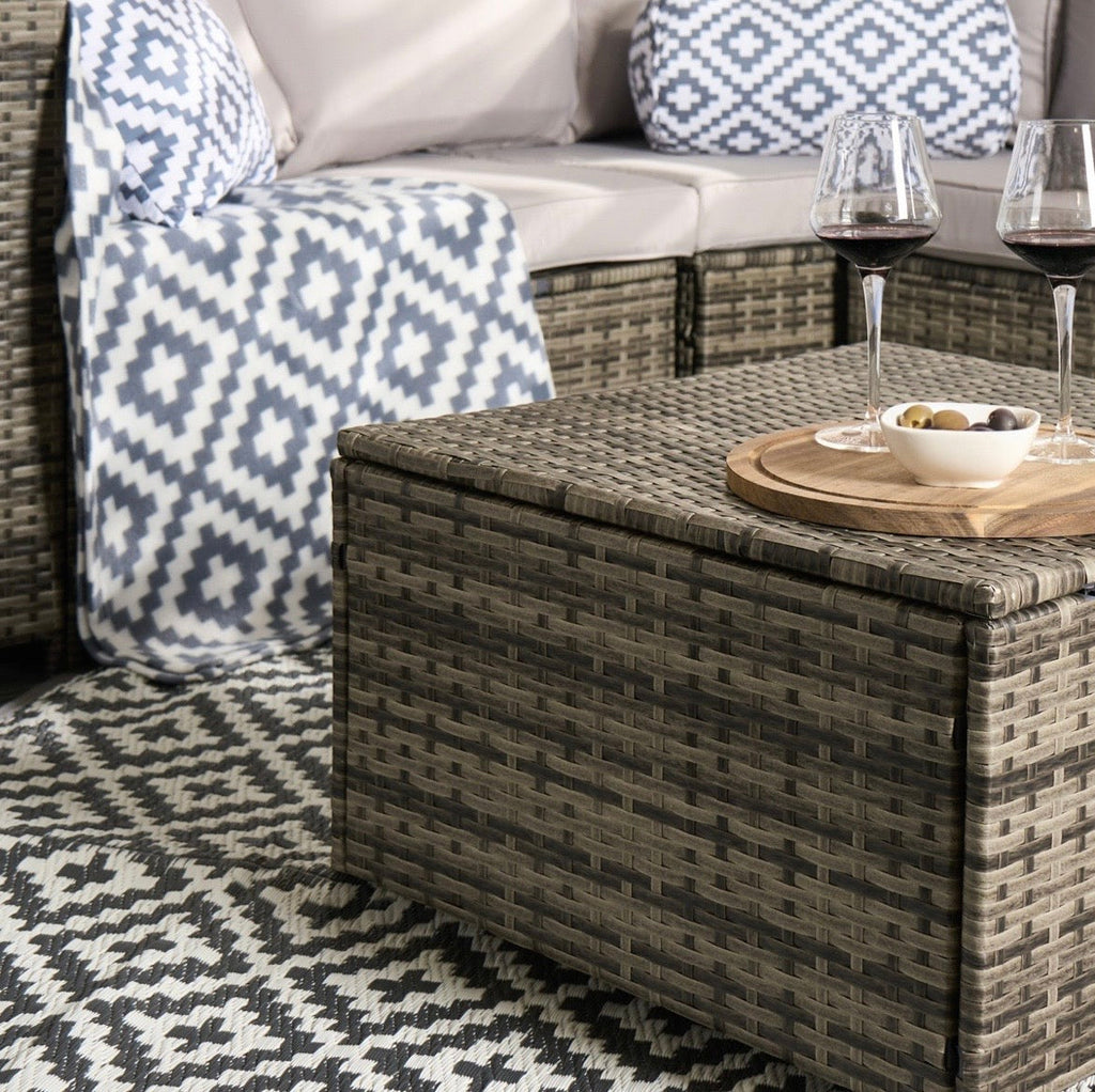 Tuscany 5 Seater Rattan Sofa Set - Grey Garden furniture
