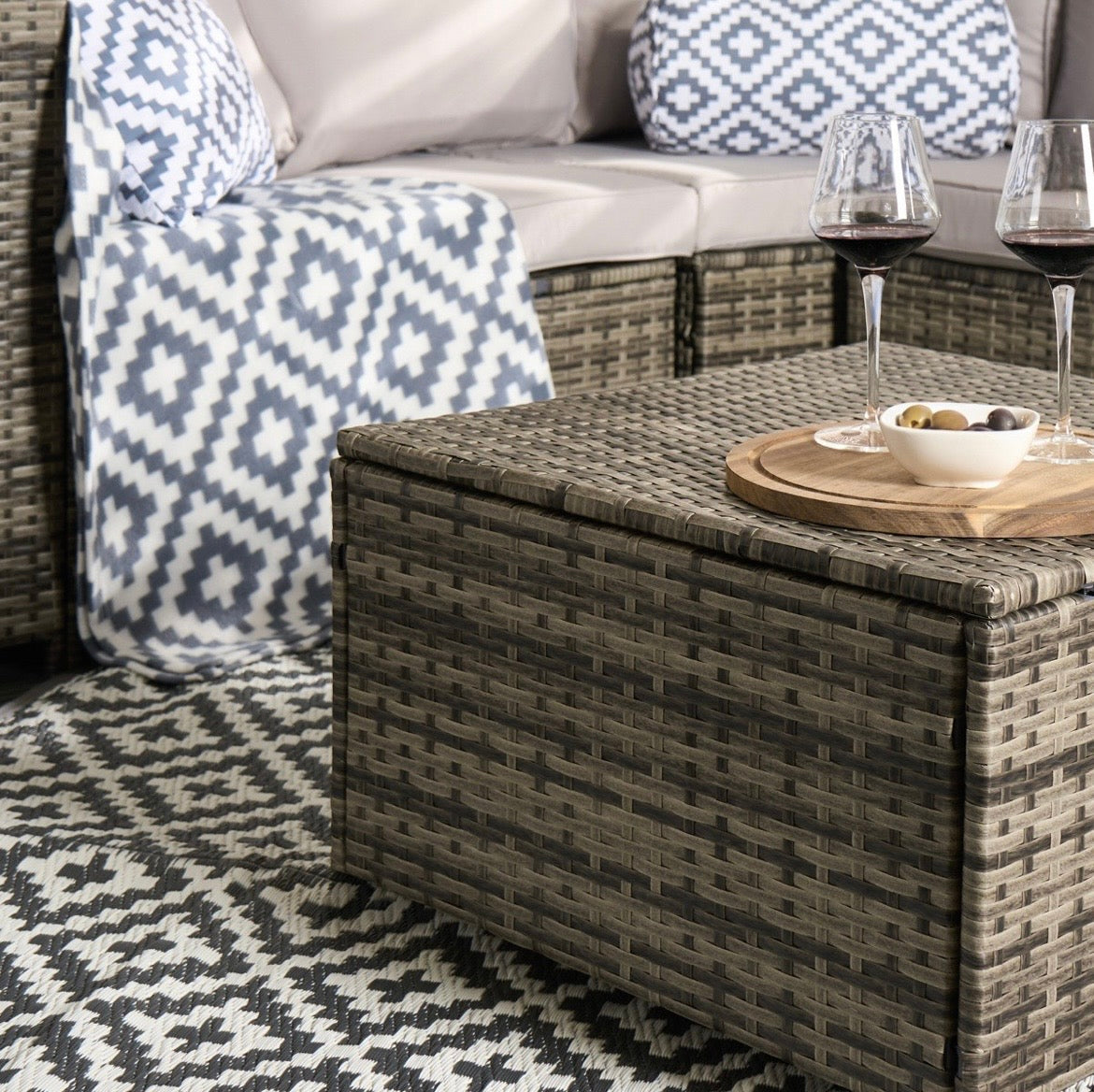 Tuscany 5 Seater Rattan Sofa Set - Grey Garden furniture