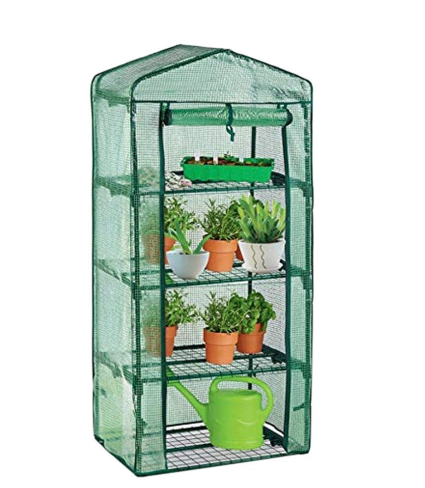 Weatherproof 4-Tier Greenhouse with Gabled Roof