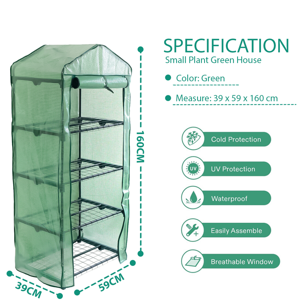 Weatherproof 4-Tier Greenhouse with Gabled Roof - Truly Yours