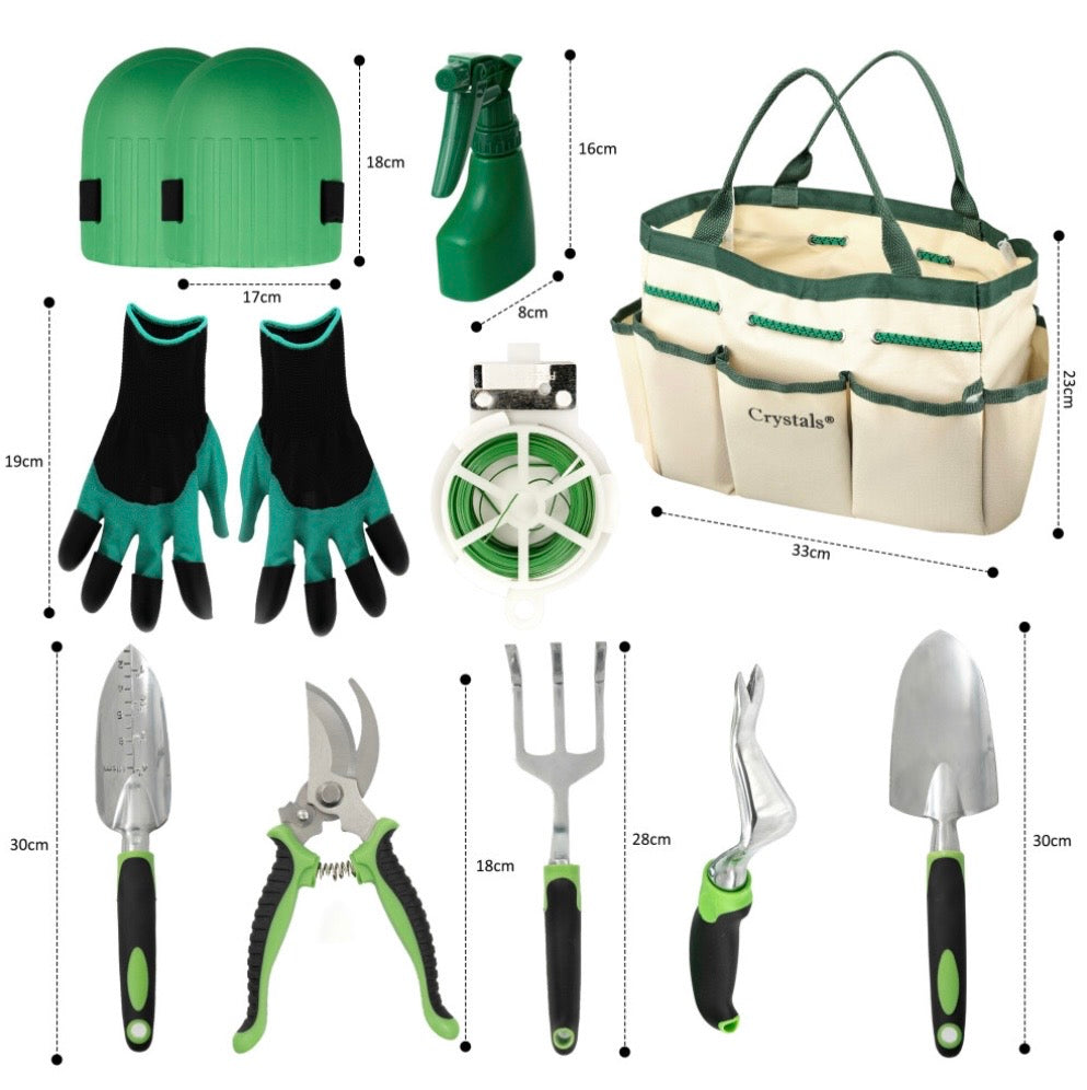 11pc Stainless Steel Heavy Duty Garden Tool Set with Tote Bag - Truly Yours