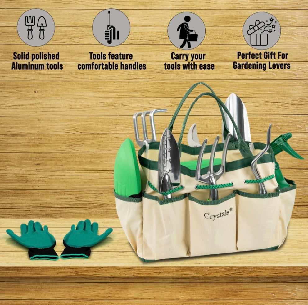 11pc Stainless Steel Heavy Duty Garden Tool Set with Tote Bag