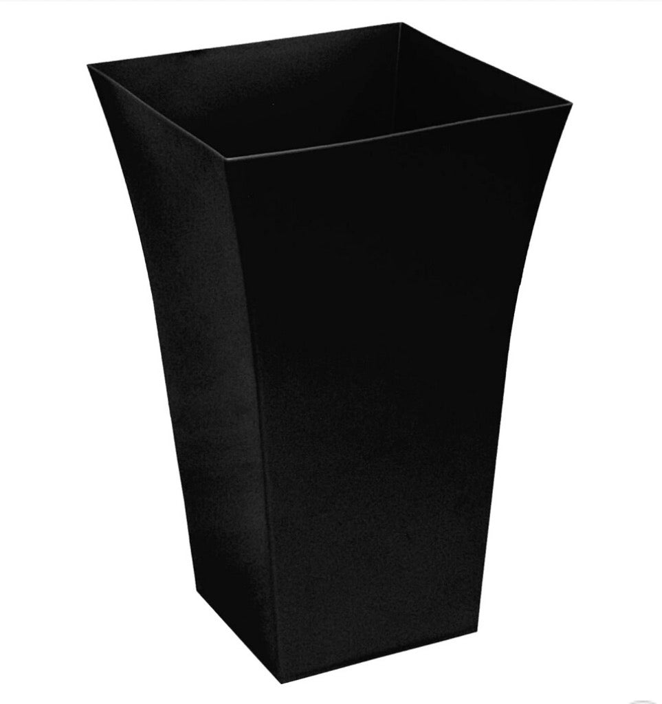 2 x Black Tall Large Plastic Contemporary Planters