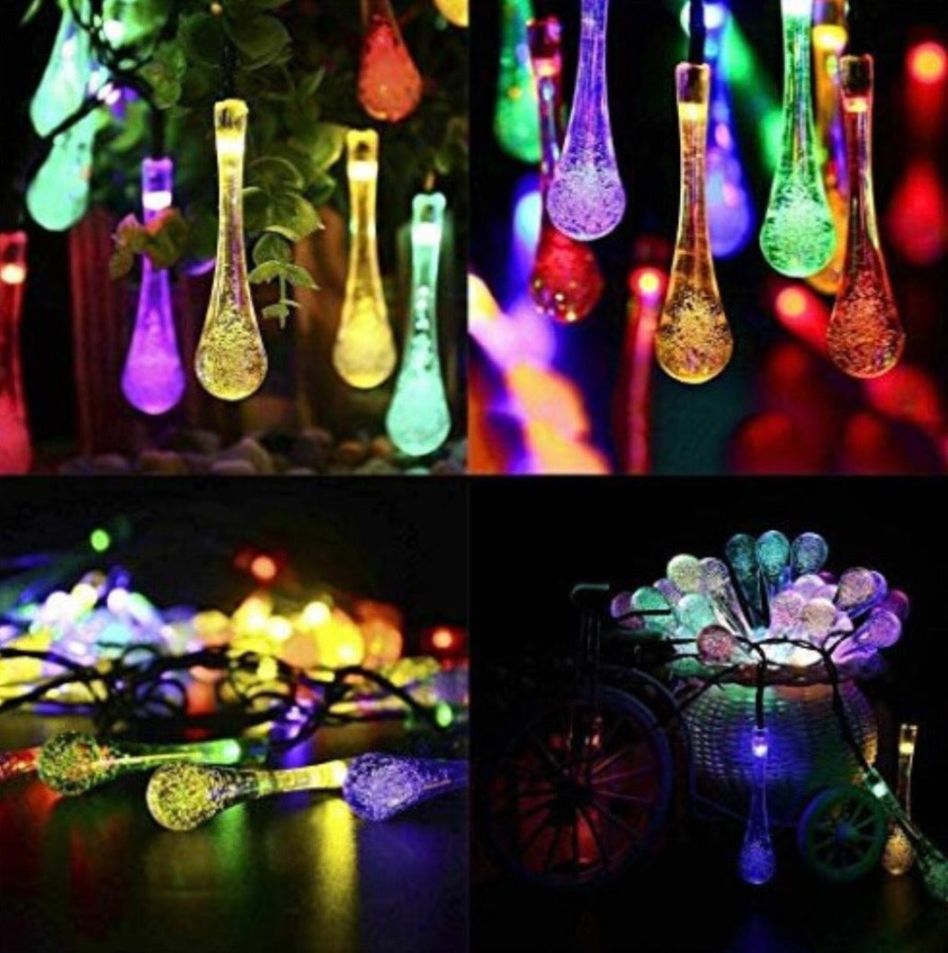 50 Solar Powered Waterproof Crystal Raindrop Lights - Truly Yours
