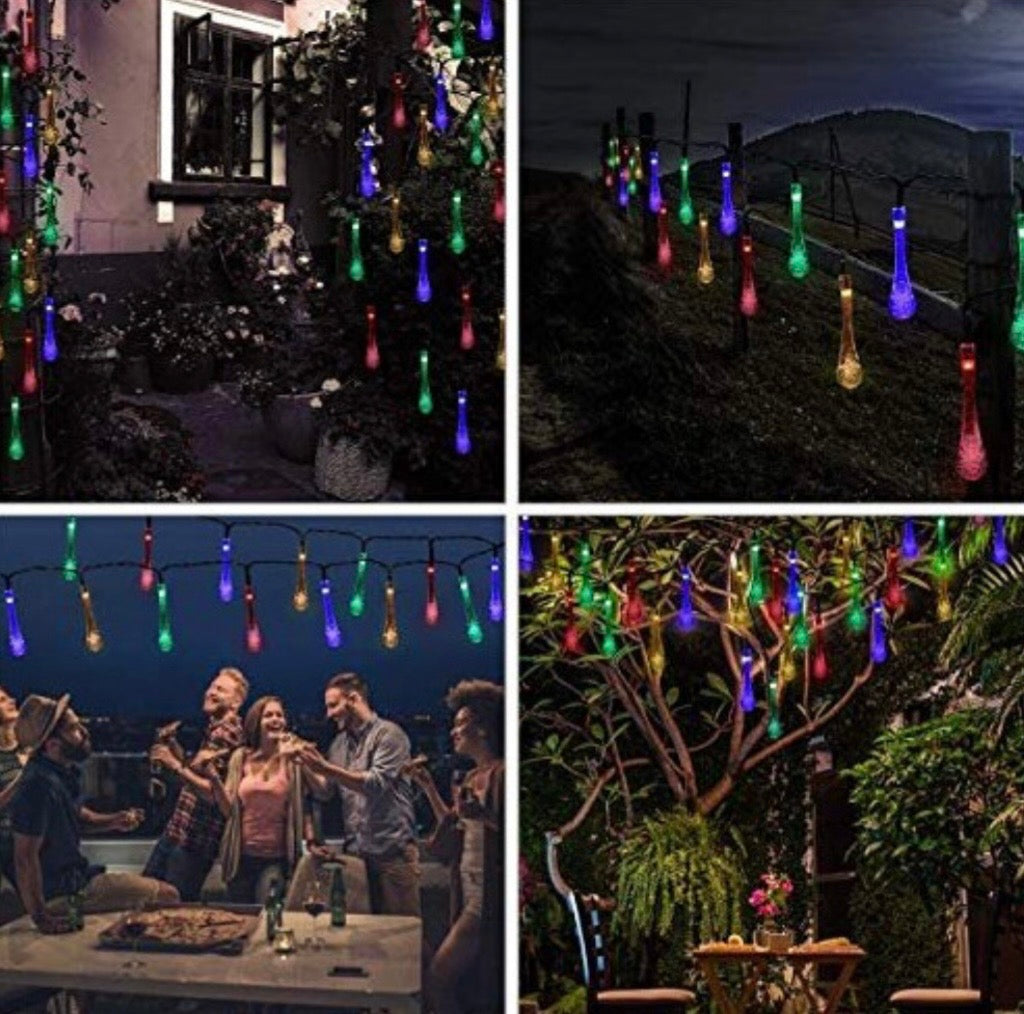 50 Solar Powered Waterproof Crystal Raindrop Lights - Truly Yours