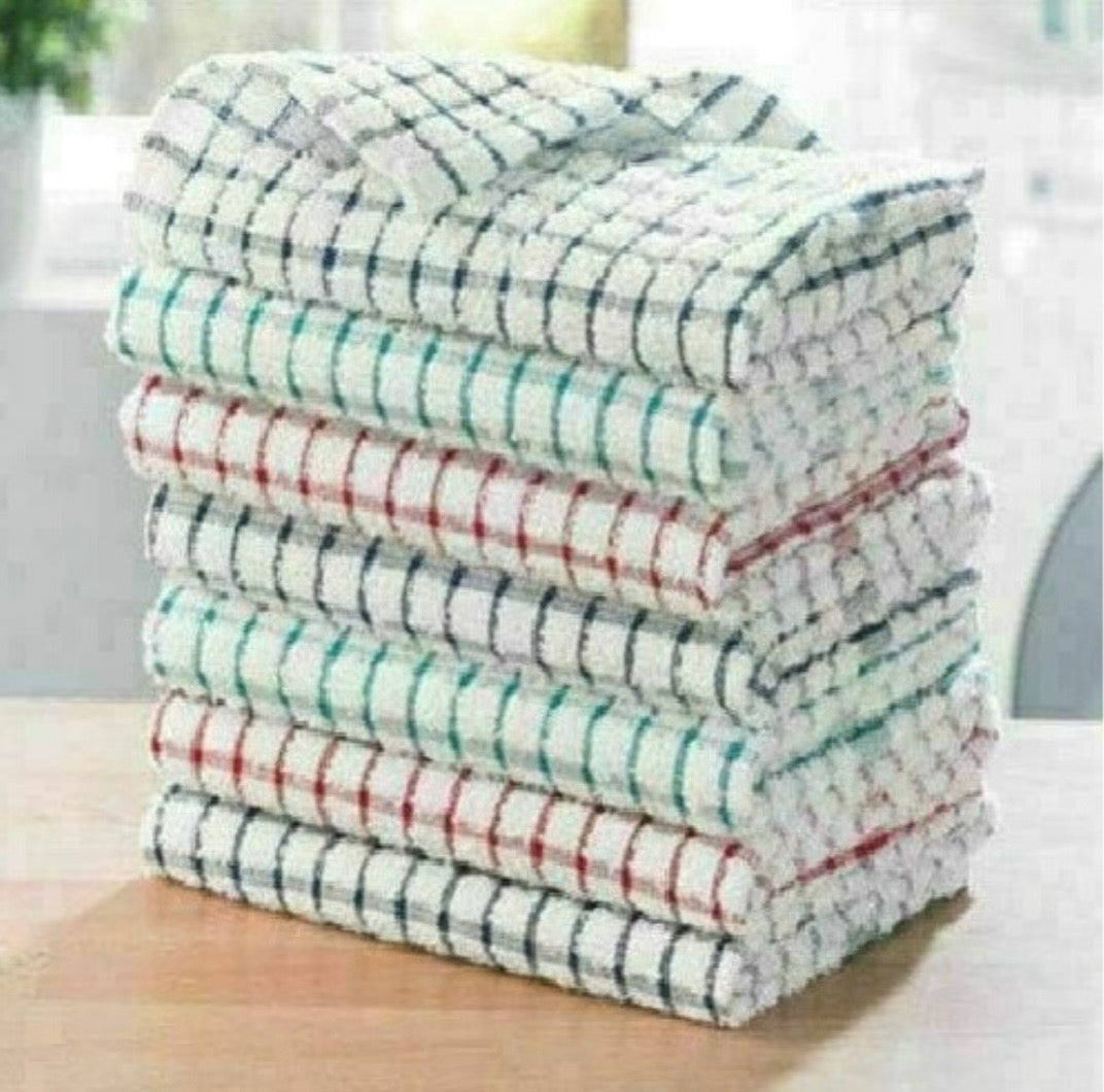 High Quality KITCHEN TERRY TEA TOWEL 100% COTTON SOFT TOUCH Pack of 12