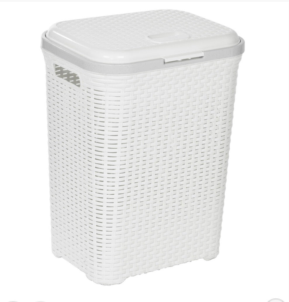55L Plastic Rattan Laundry Clothes Bin Basket - Truly Yours
