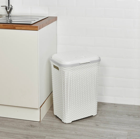 55L Plastic Rattan Laundry Clothes Bin Basket - Truly Yours