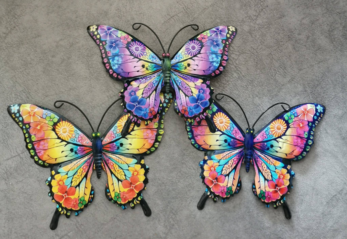 3pc Colourful Butterfly Garden Decoration Set