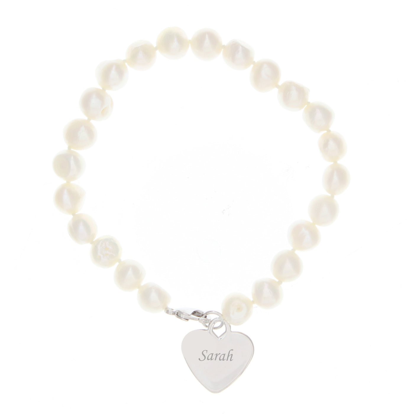 Personalised White Freshwater Pearl Scripted Name Bracelet - Truly Yours