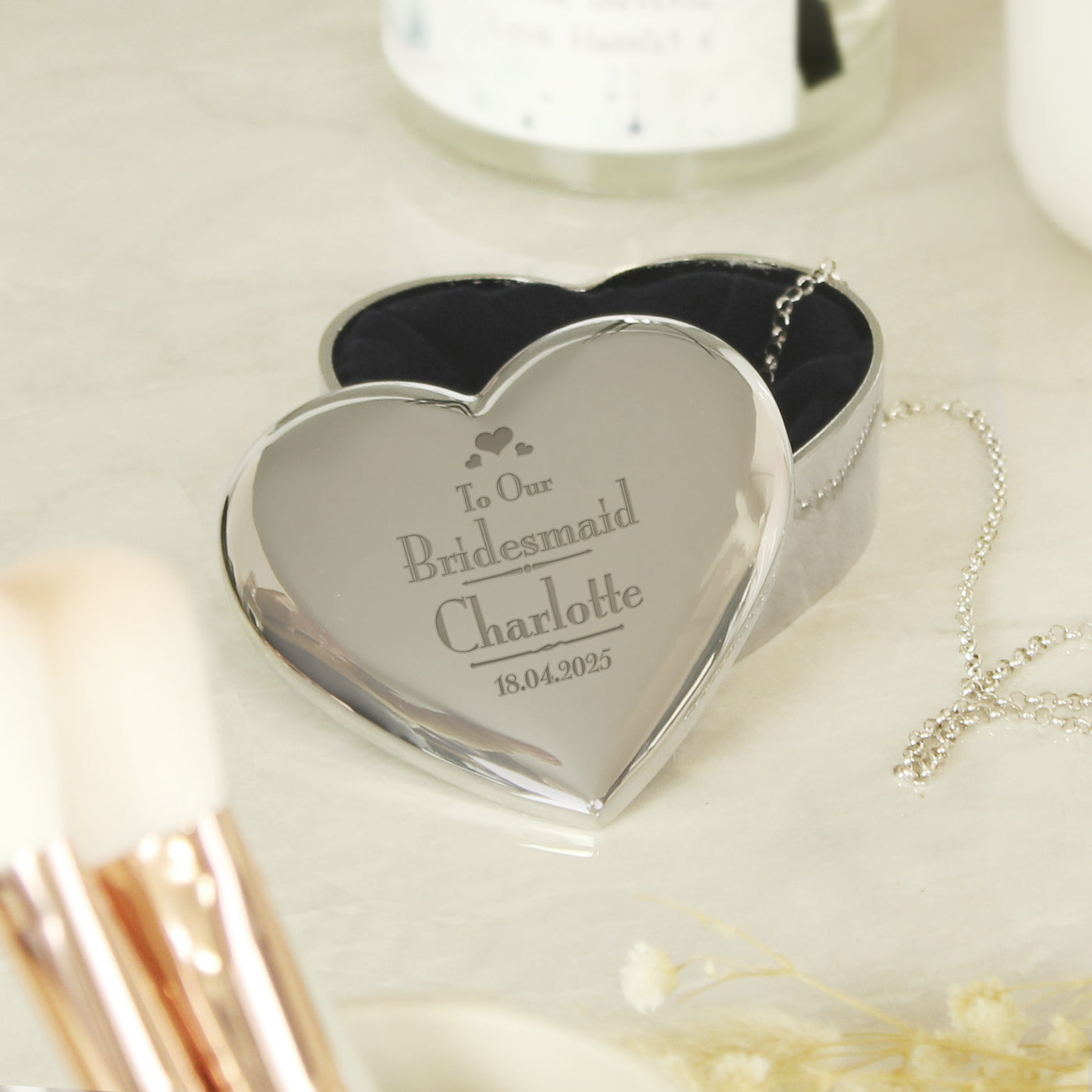 Personalised Decorative Wedding Bridesmaid Heart Trinket Box - Truly Yours