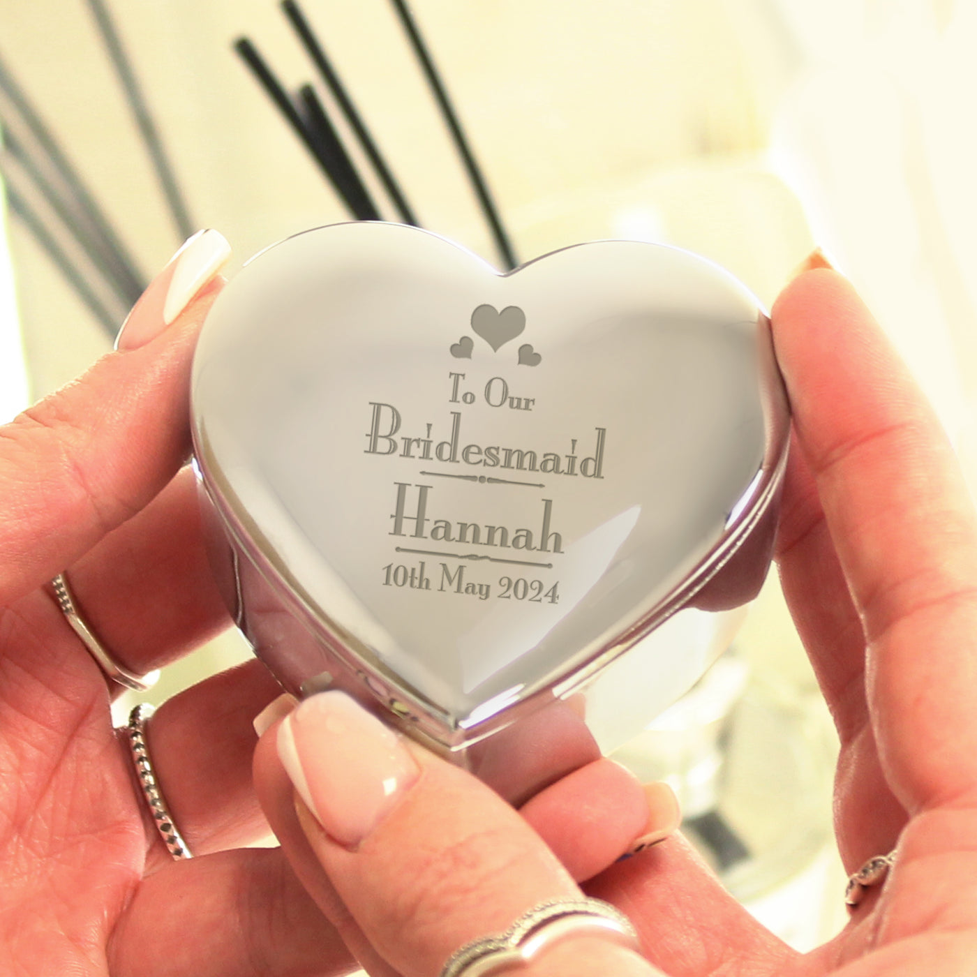 Personalised Decorative Wedding Bridesmaid Heart Trinket Box - Truly Yours