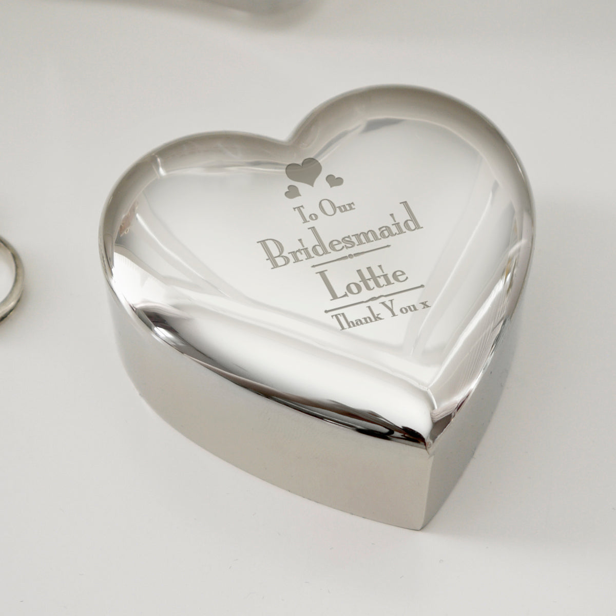 Personalised Decorative Wedding Bridesmaid Heart Trinket Box - Truly Yours
