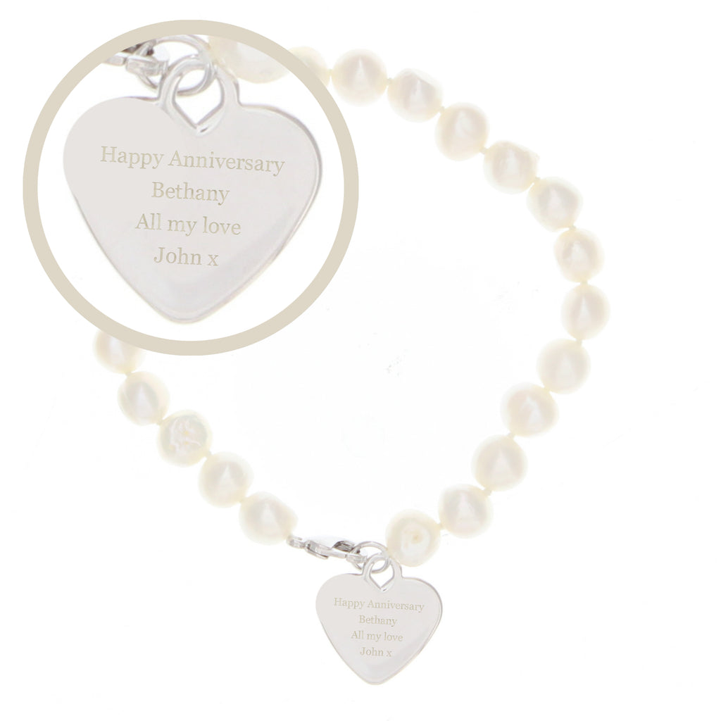 Personalised White Freshwater Pearl Message Bracelet - Truly Yours