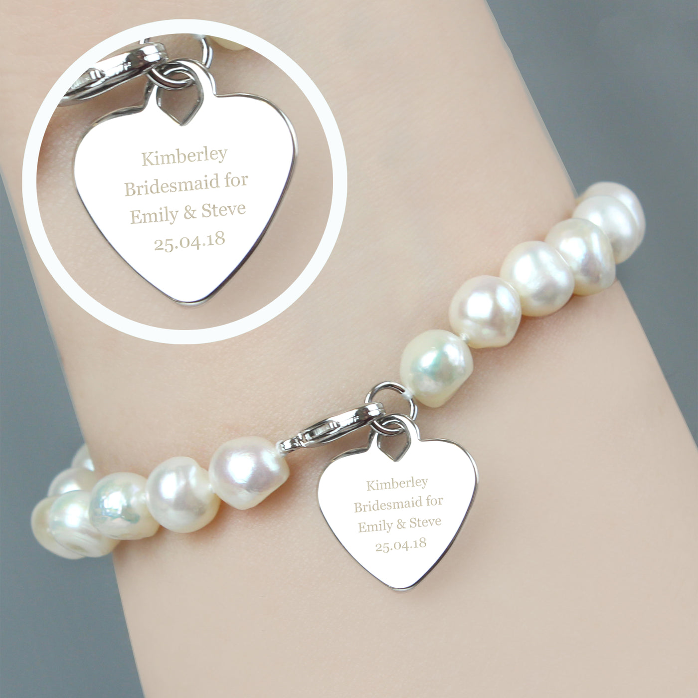 Personalised White Freshwater Pearl Message Bracelet - Truly Yours