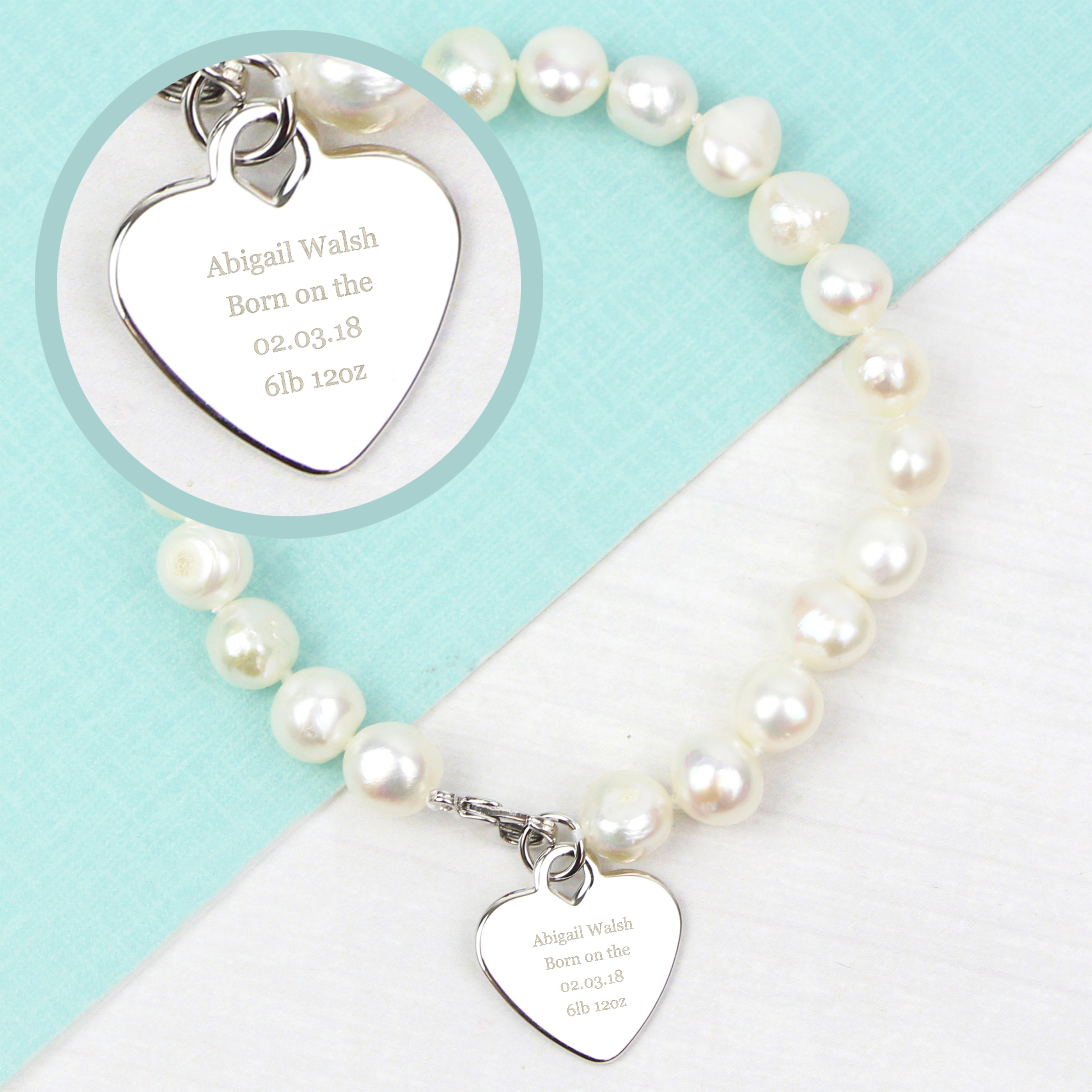 Personalised White Freshwater Pearl Message Bracelet - Truly Yours