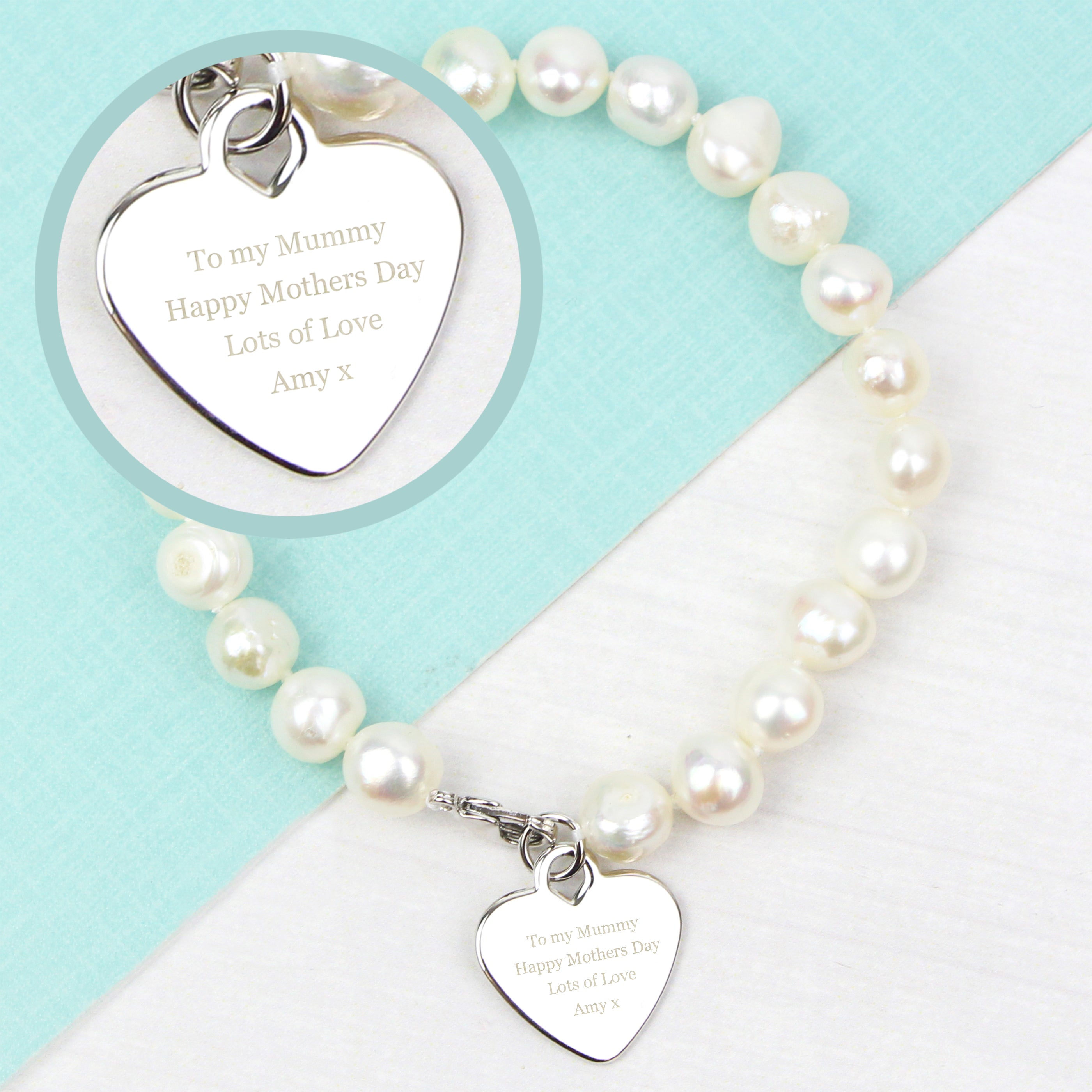 Personalised White Freshwater Pearl Message Bracelet - Truly Yours