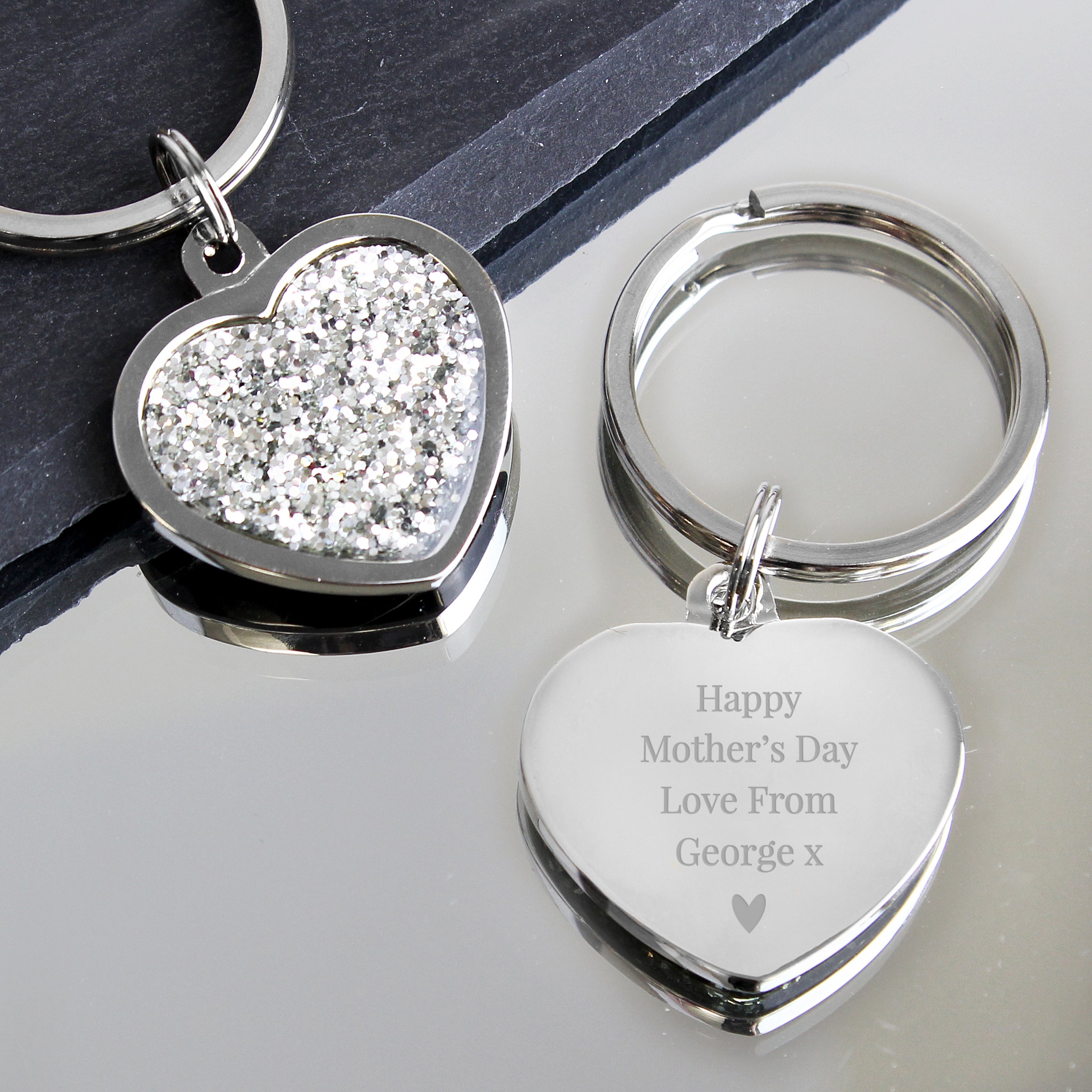 Personalised Diamante Heart Keyring - Truly Yours