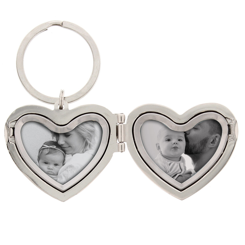 Personalised Floral Heart Photo Frame Keyring - Truly Yours