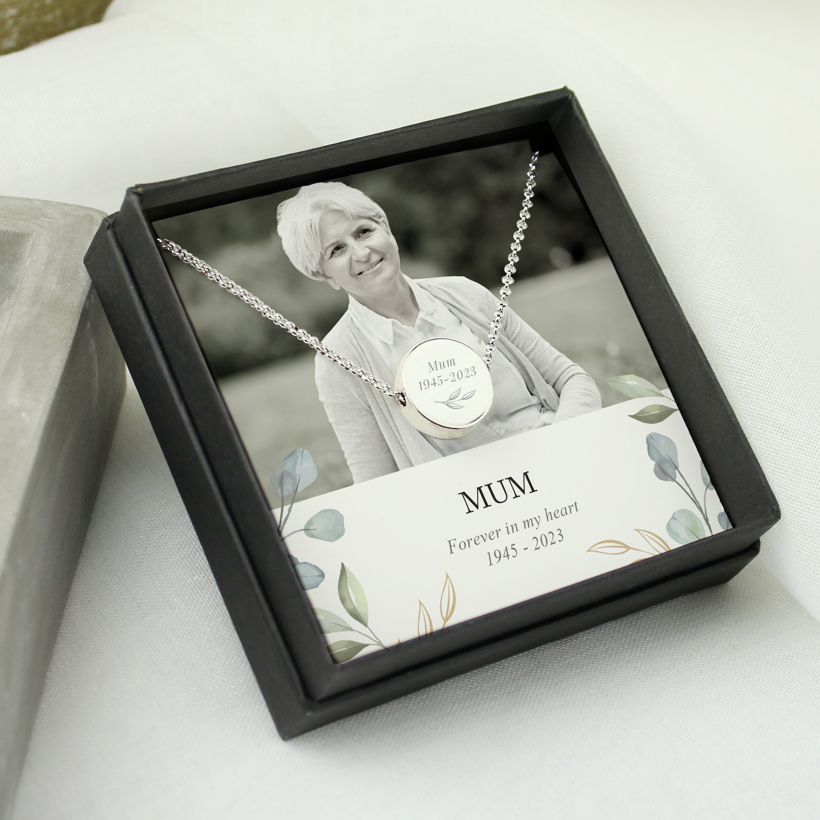 Personalised Botanical Photo Upload Necklace and Box - Truly Yours
