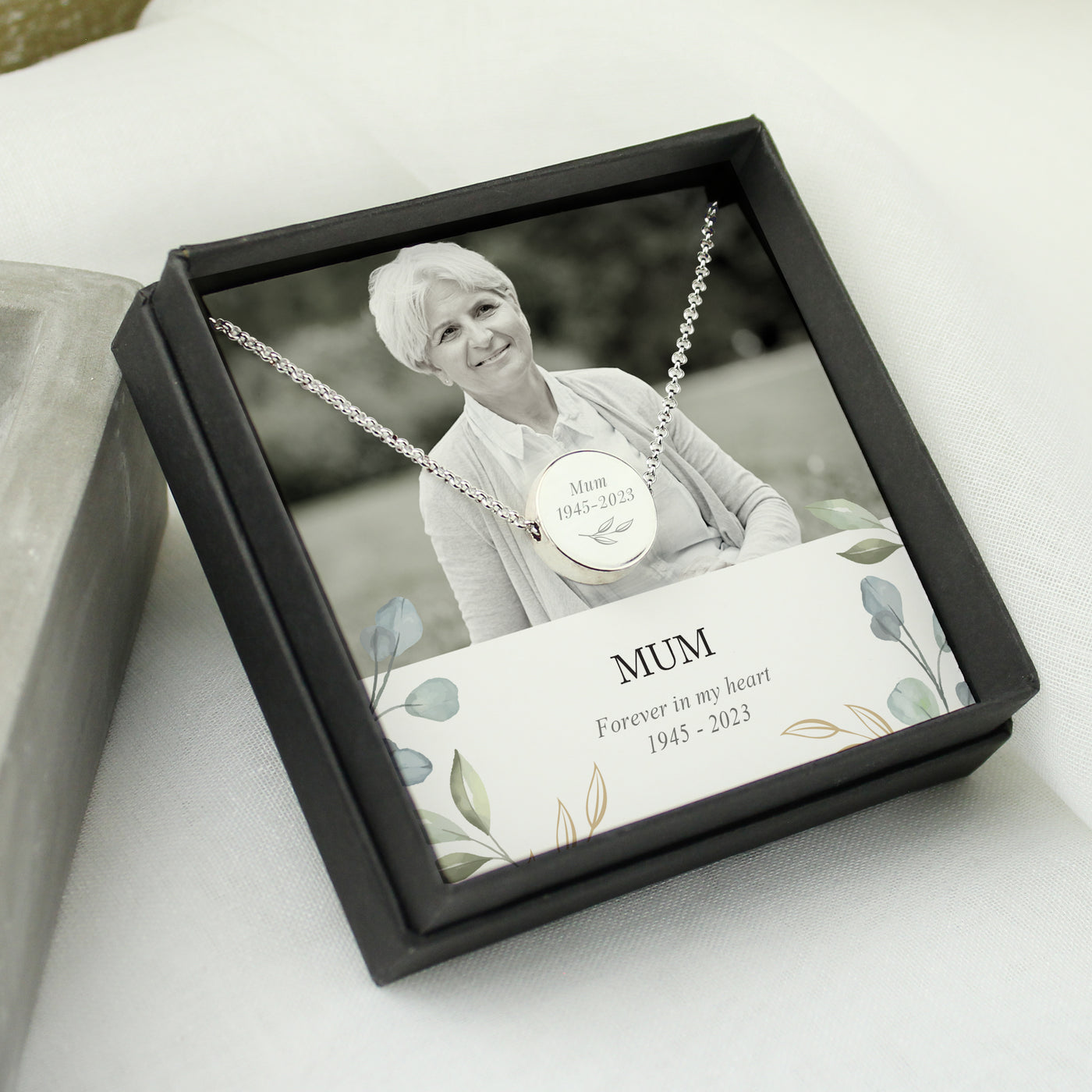 Personalised Botanical Photo Upload Necklace and Box - Truly Yours