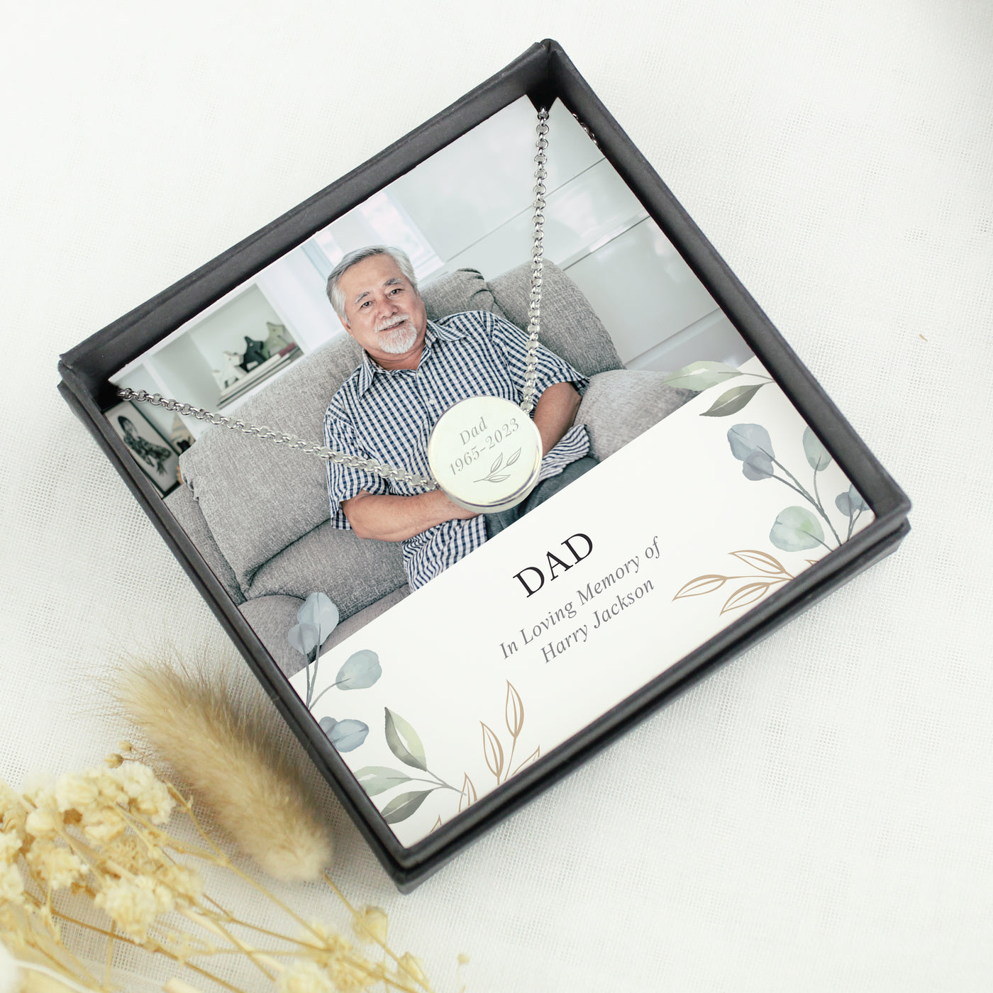 Personalised Botanical Photo Upload Necklace and Box - Truly Yours