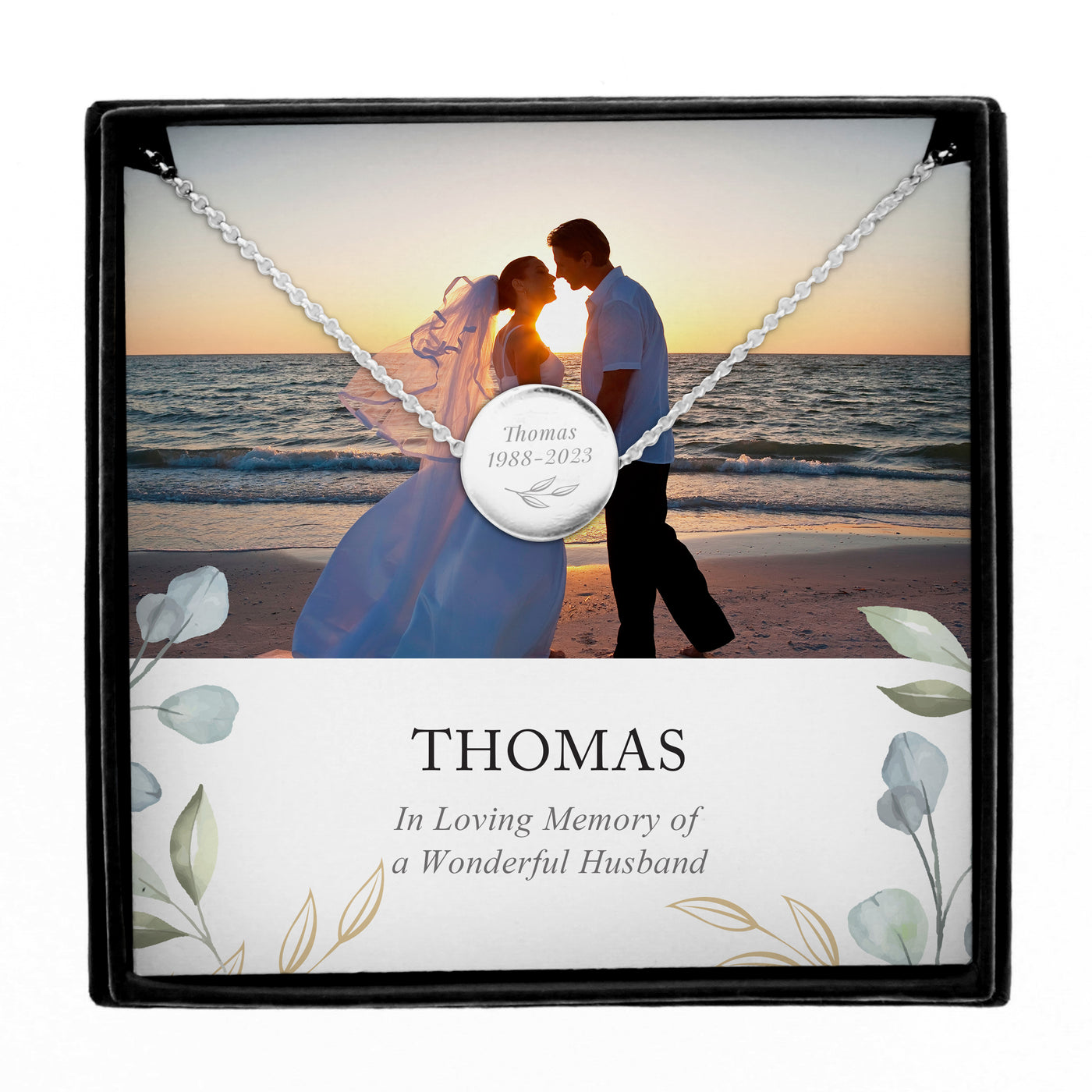 Personalised Botanical Photo Upload Necklace and Box - Truly Yours