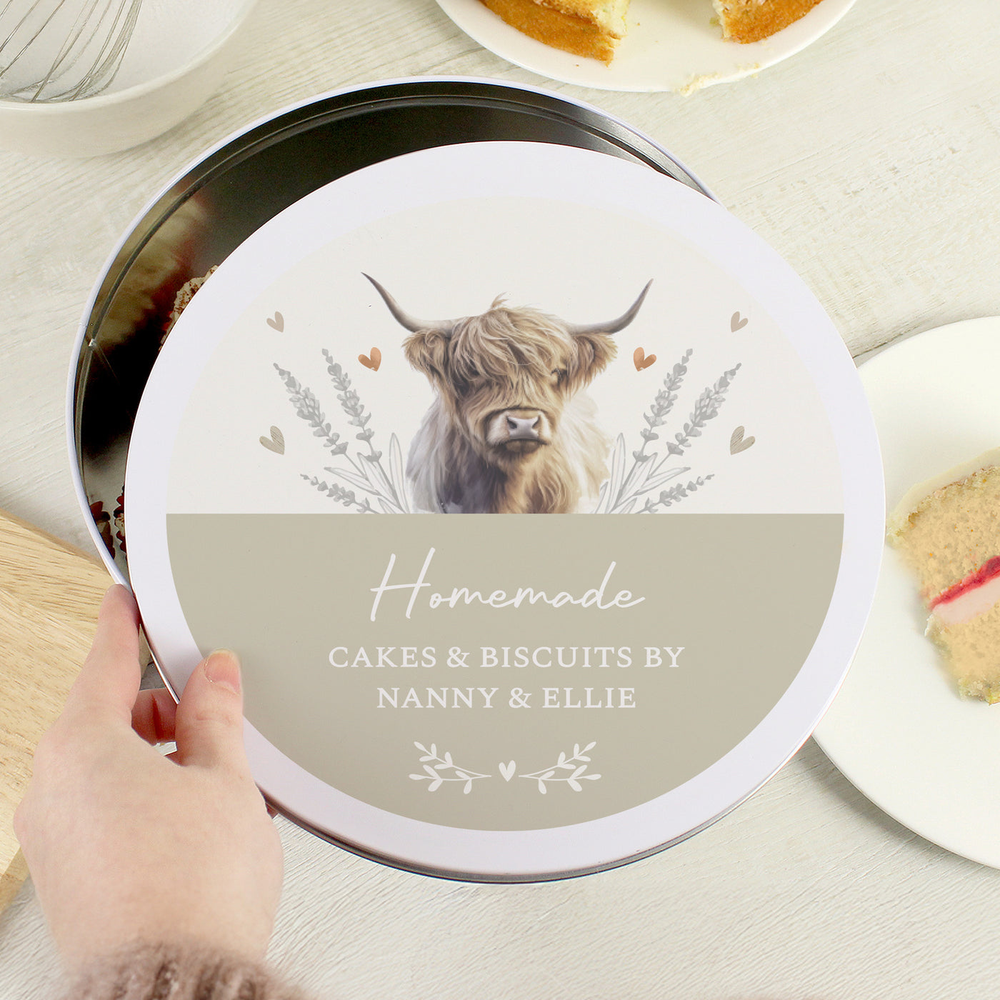 Personalised Highland Cow Cake Tin - Truly Yours