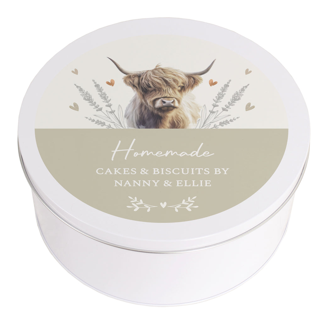 Personalised Highland Cow Cake Tin - Truly Yours