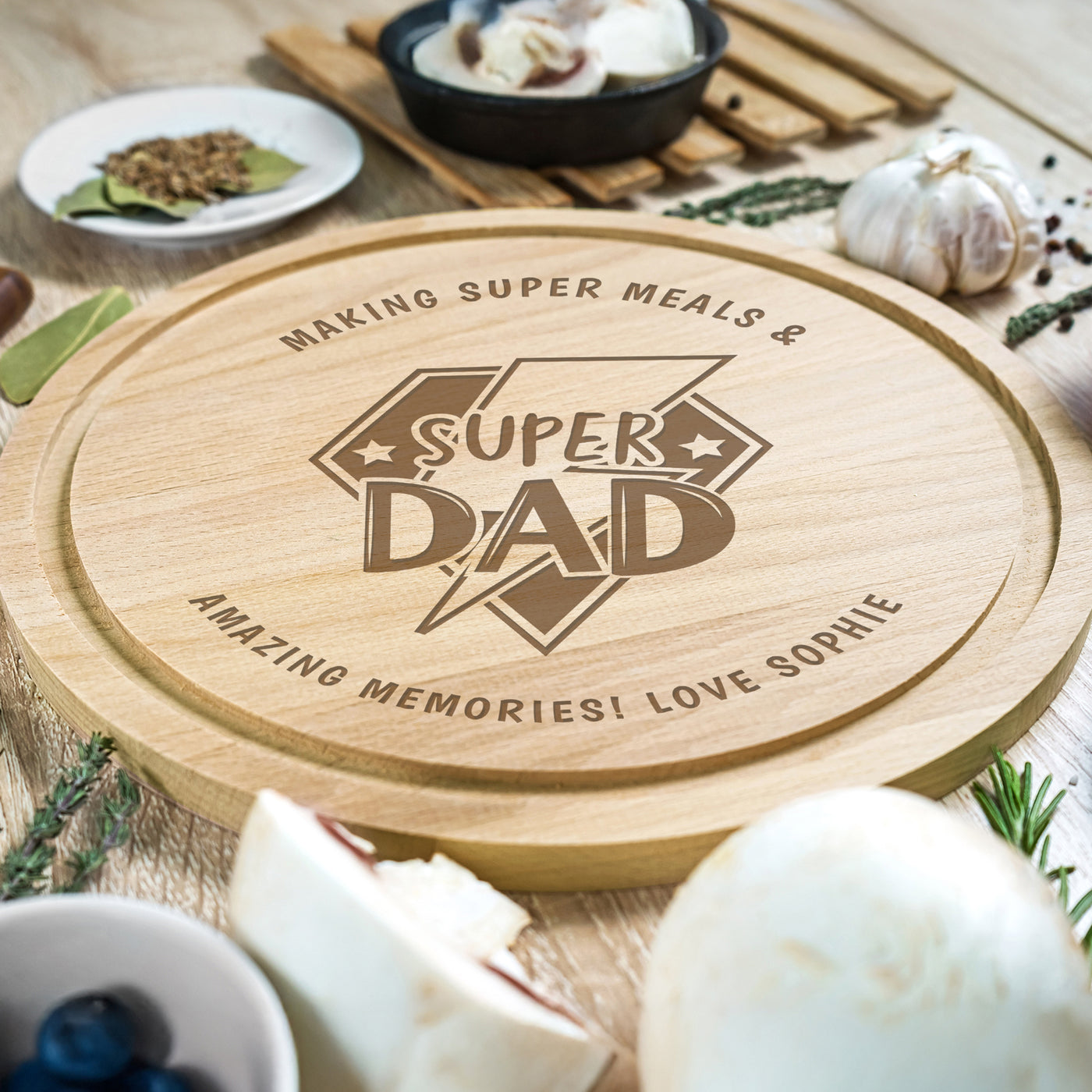 Personalised Super Dad Chopping Board - Truly Yours