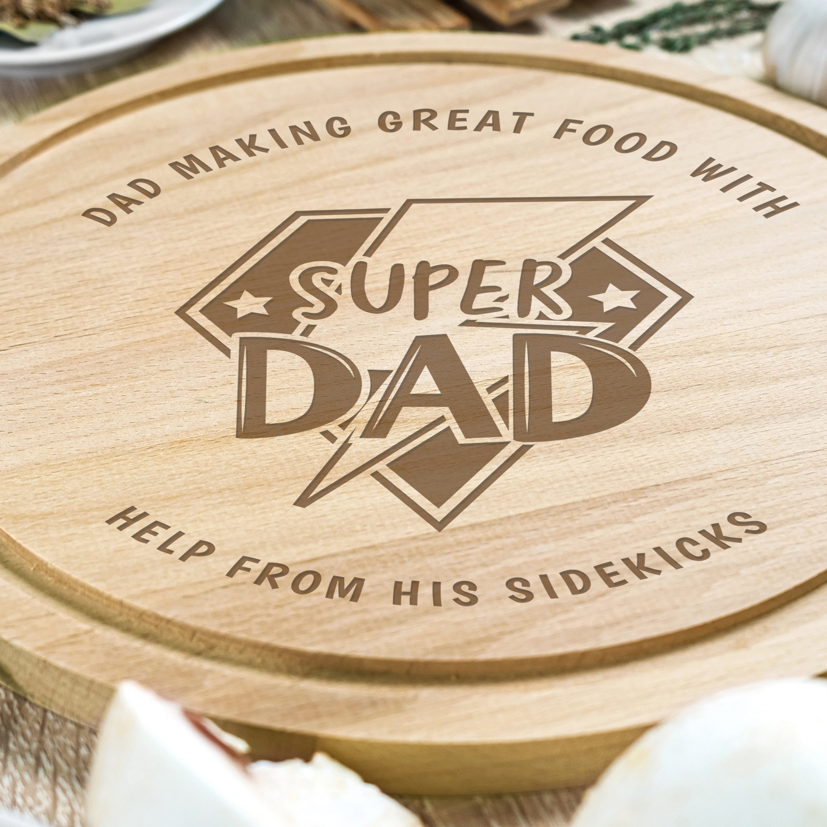 Personalised Super Dad Chopping Board - Truly Yours