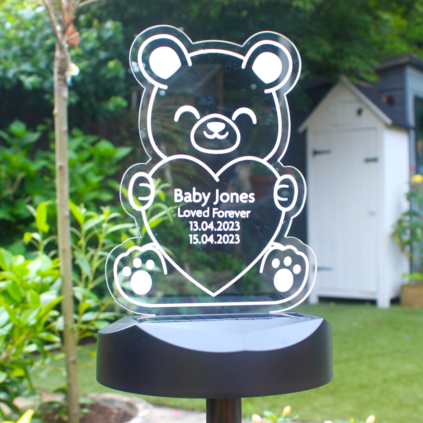 Personalised Bear Memorial Outdoor Solar Light Led light
