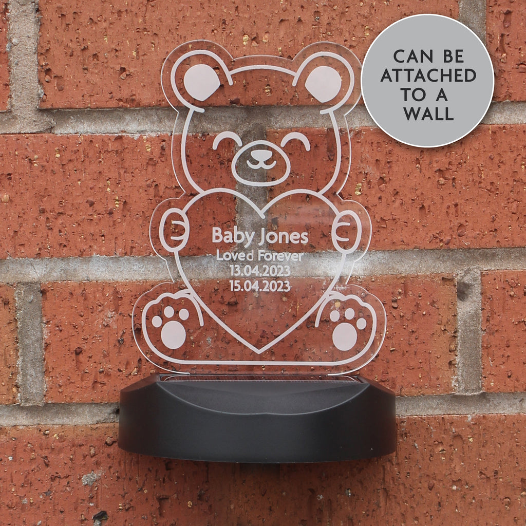 Personalised Bear Memorial Outdoor Solar Light Led light