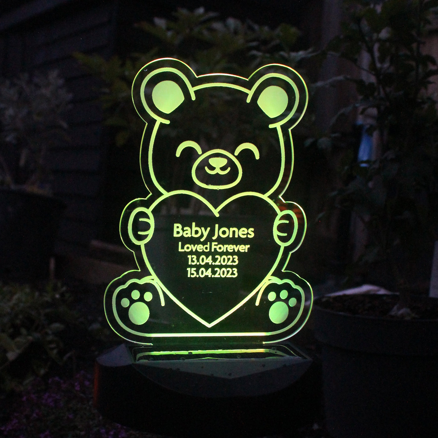 Personalised Bear Memorial Outdoor Solar Light Led light