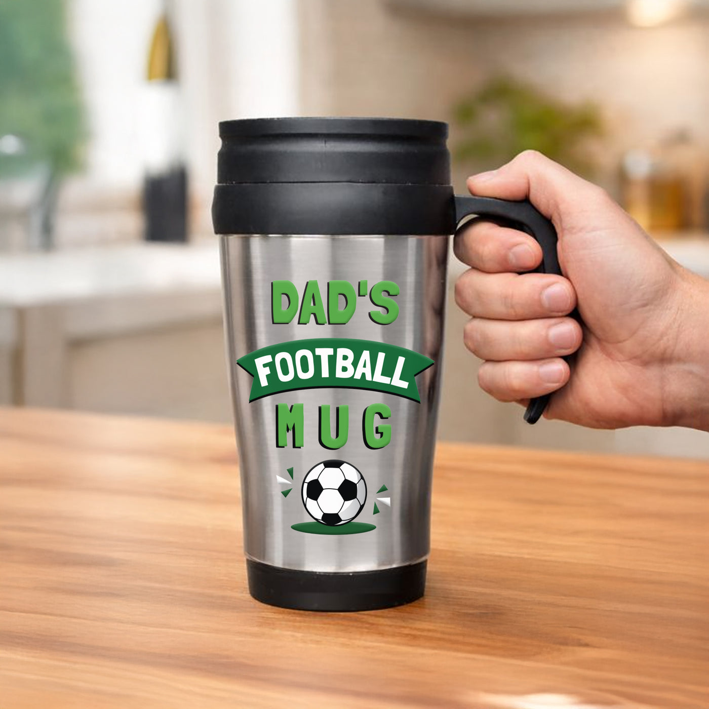 Personalised Football Thermal Mug - Truly Yours