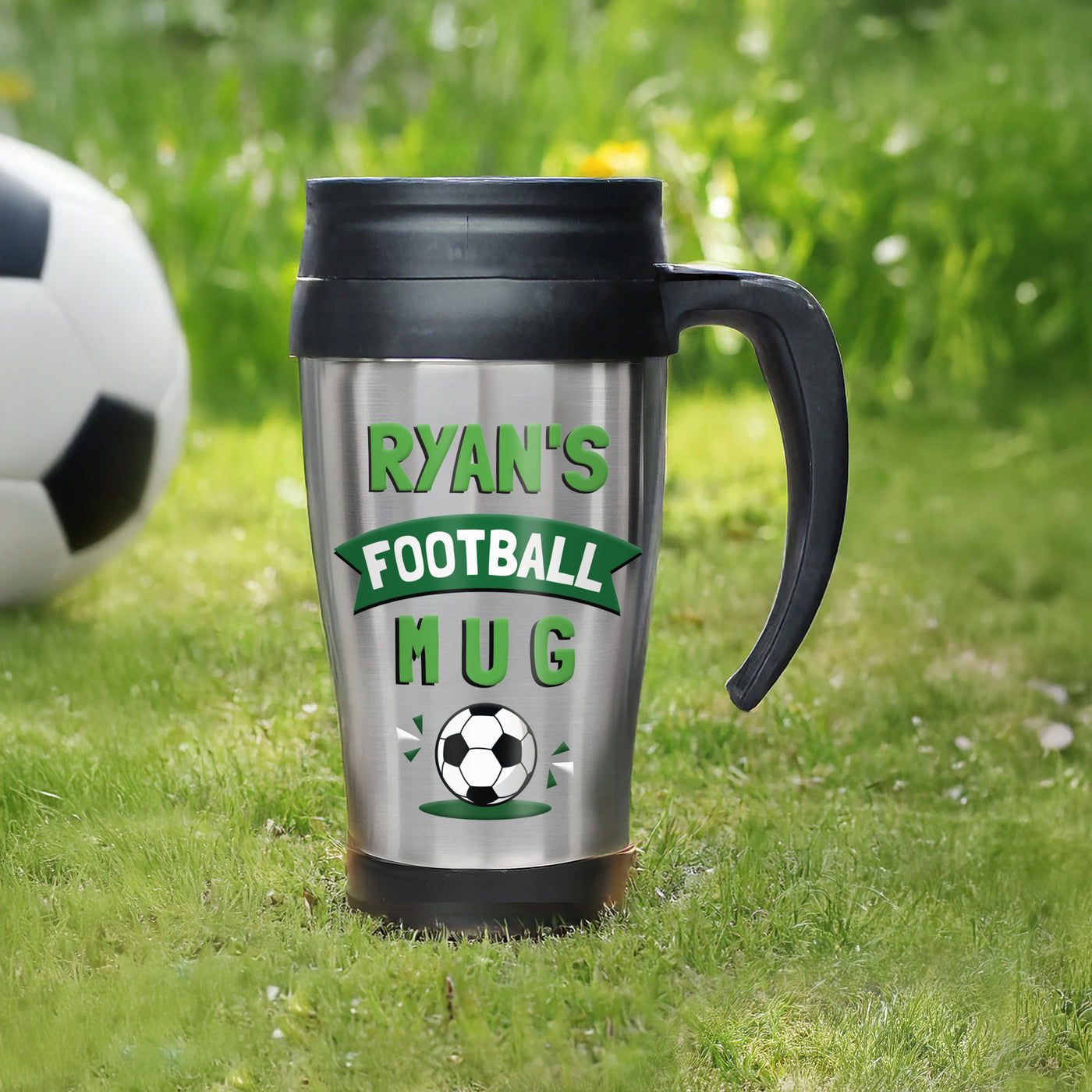 Personalised Football Thermal Mug - Truly Yours