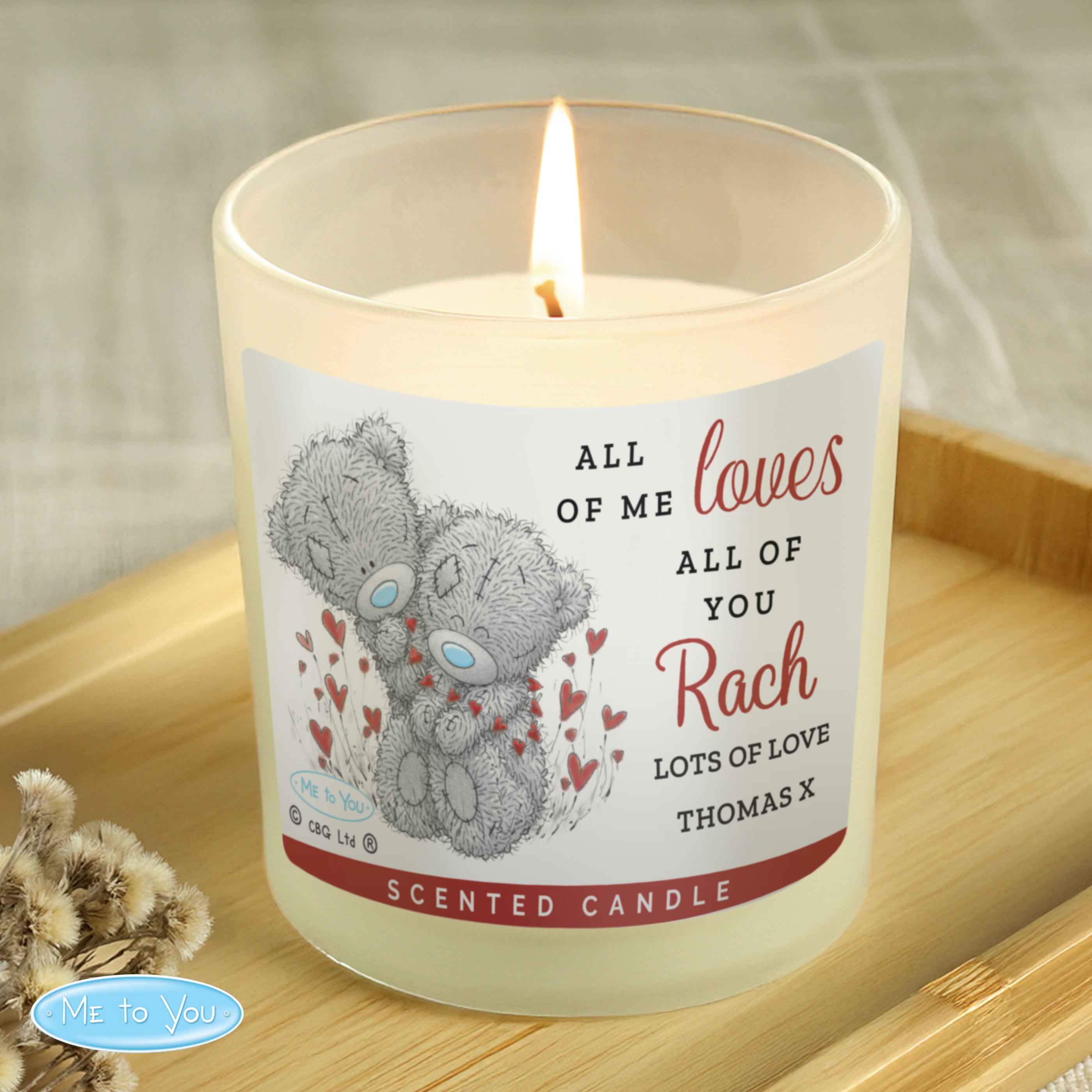 Personalised Me to You Love Scented Candle Jar Candle