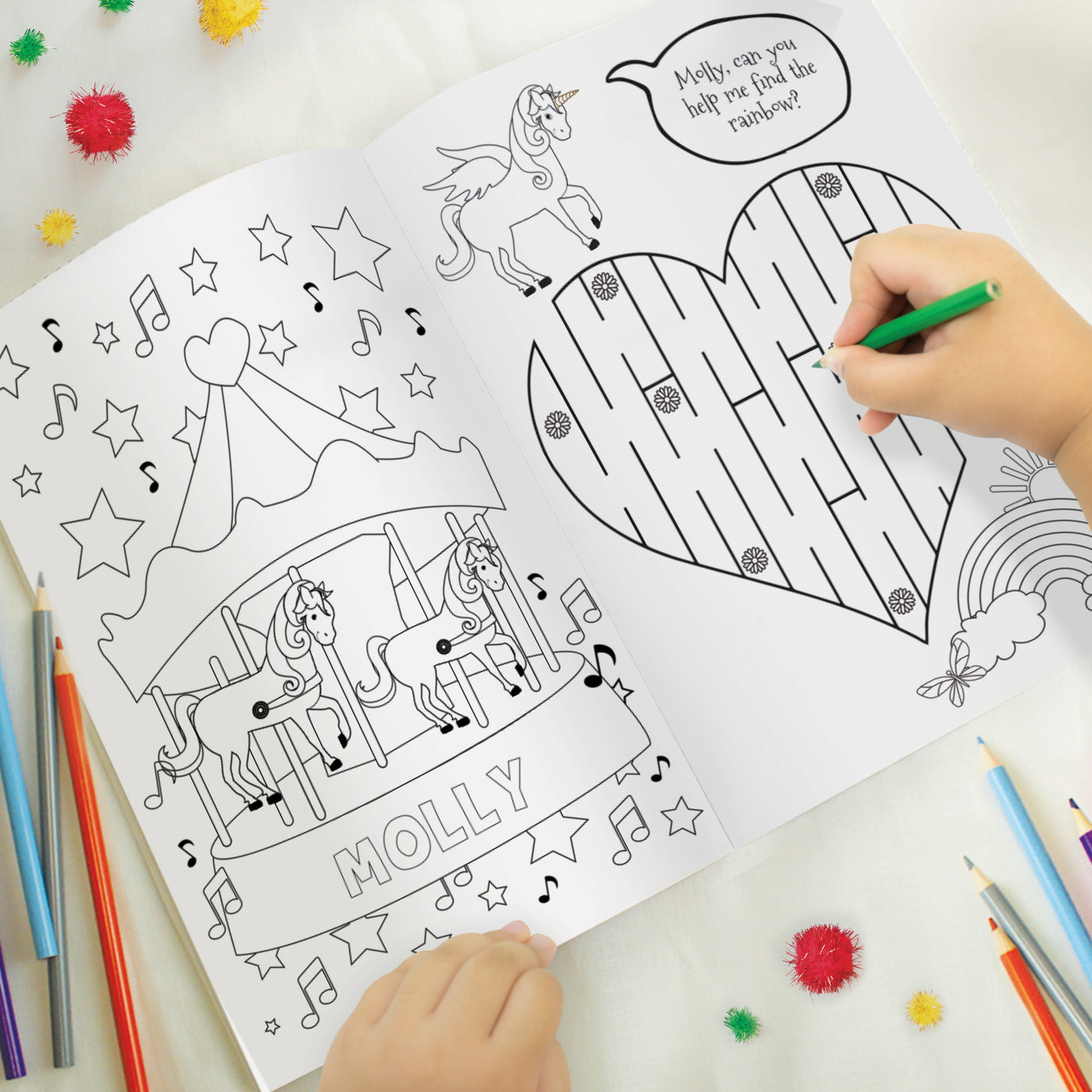 Personalised Princess & Unicorn Colouring Book - Truly Yours