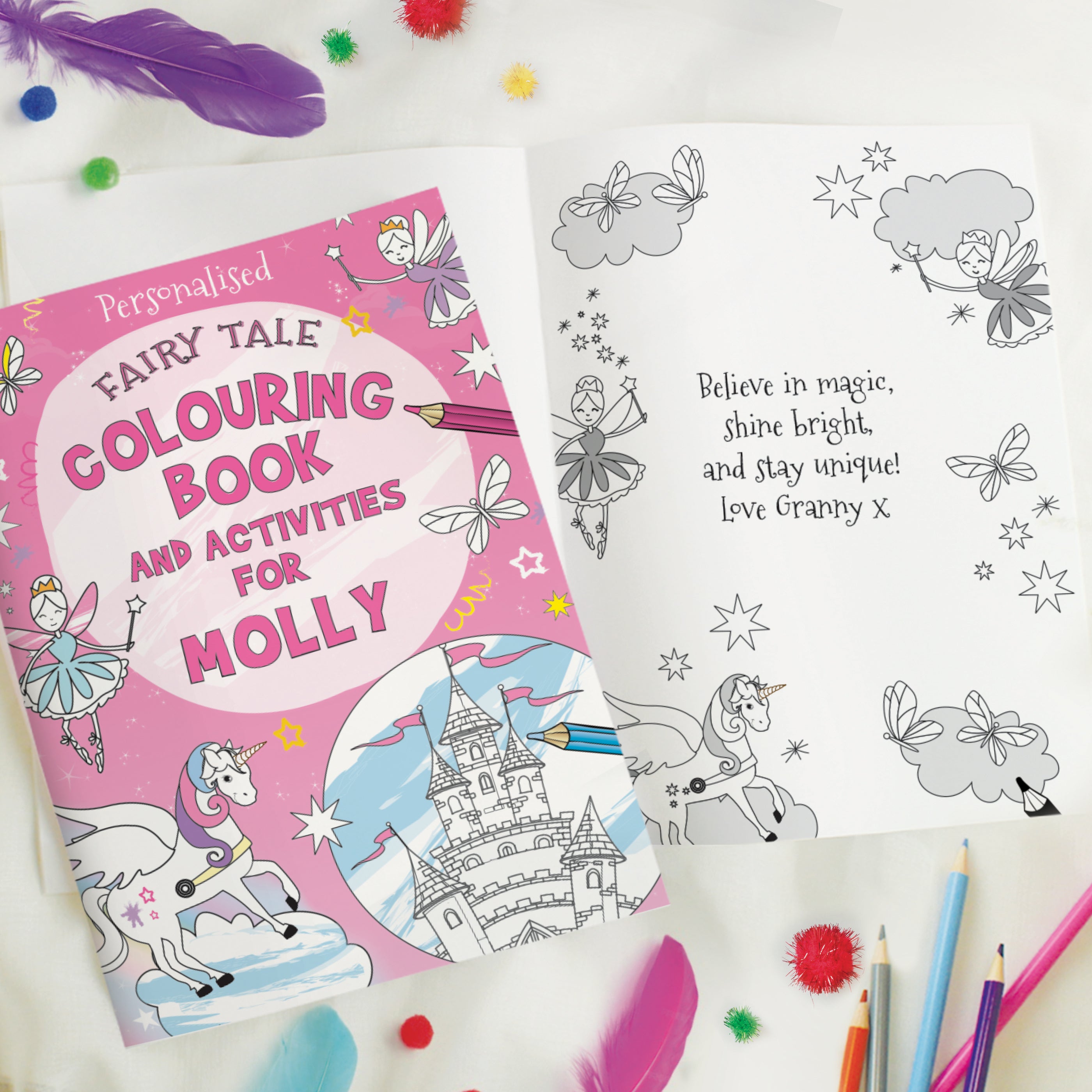 Personalised Princess & Unicorn Colouring Book - Truly Yours