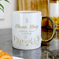 Personalised Floral Gold Handle Mug Mug