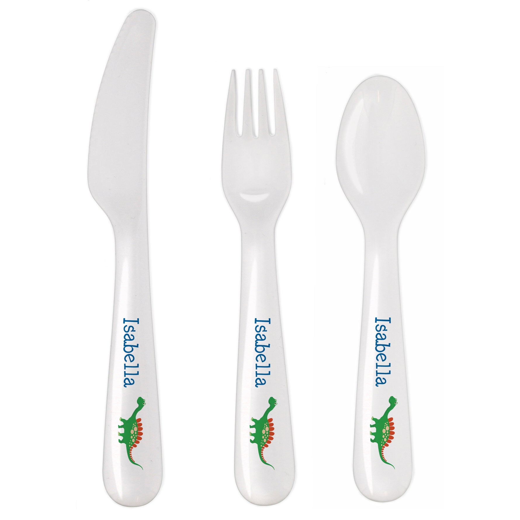 Personalised Dinosaur 3 Piece Plastic Cutlery Set - Truly Yours