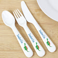 Personalised Dinosaur 3 Piece Plastic Cutlery Set - Truly Yours