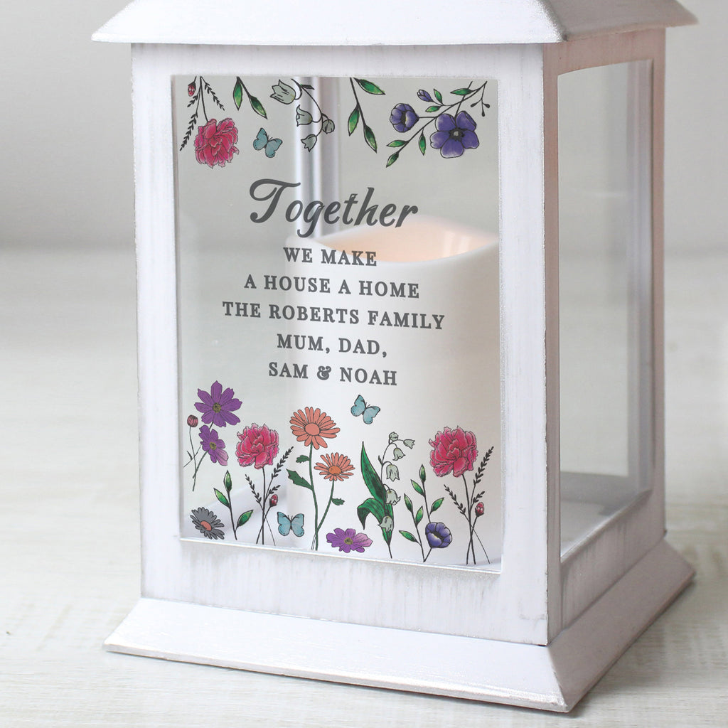 Personalised Wild Flowers LED Lantern Led light