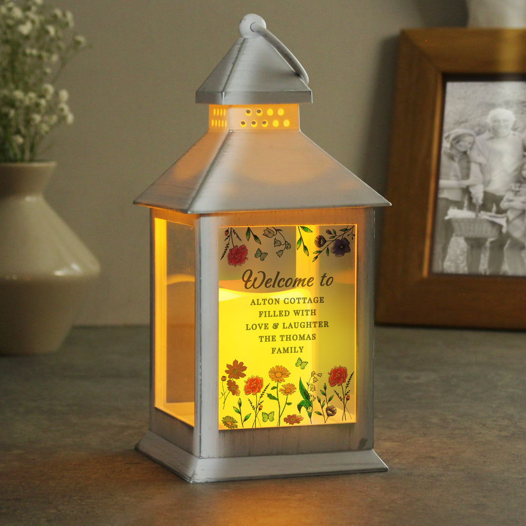 Personalised Wild Flowers LED Lantern Led light