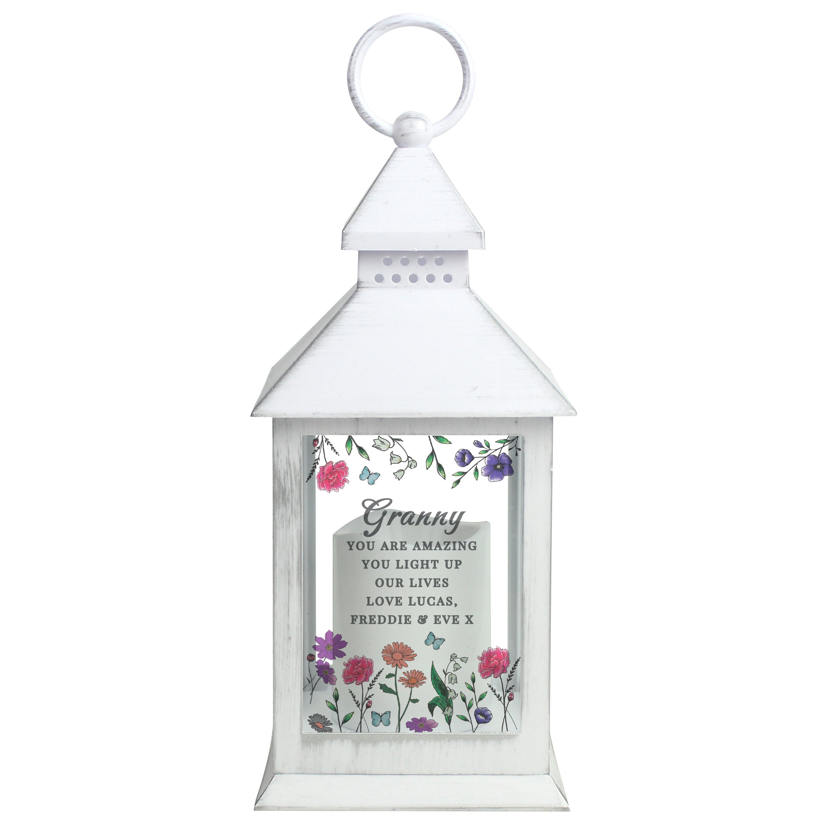 Personalised Wild Flowers LED Lantern Led light