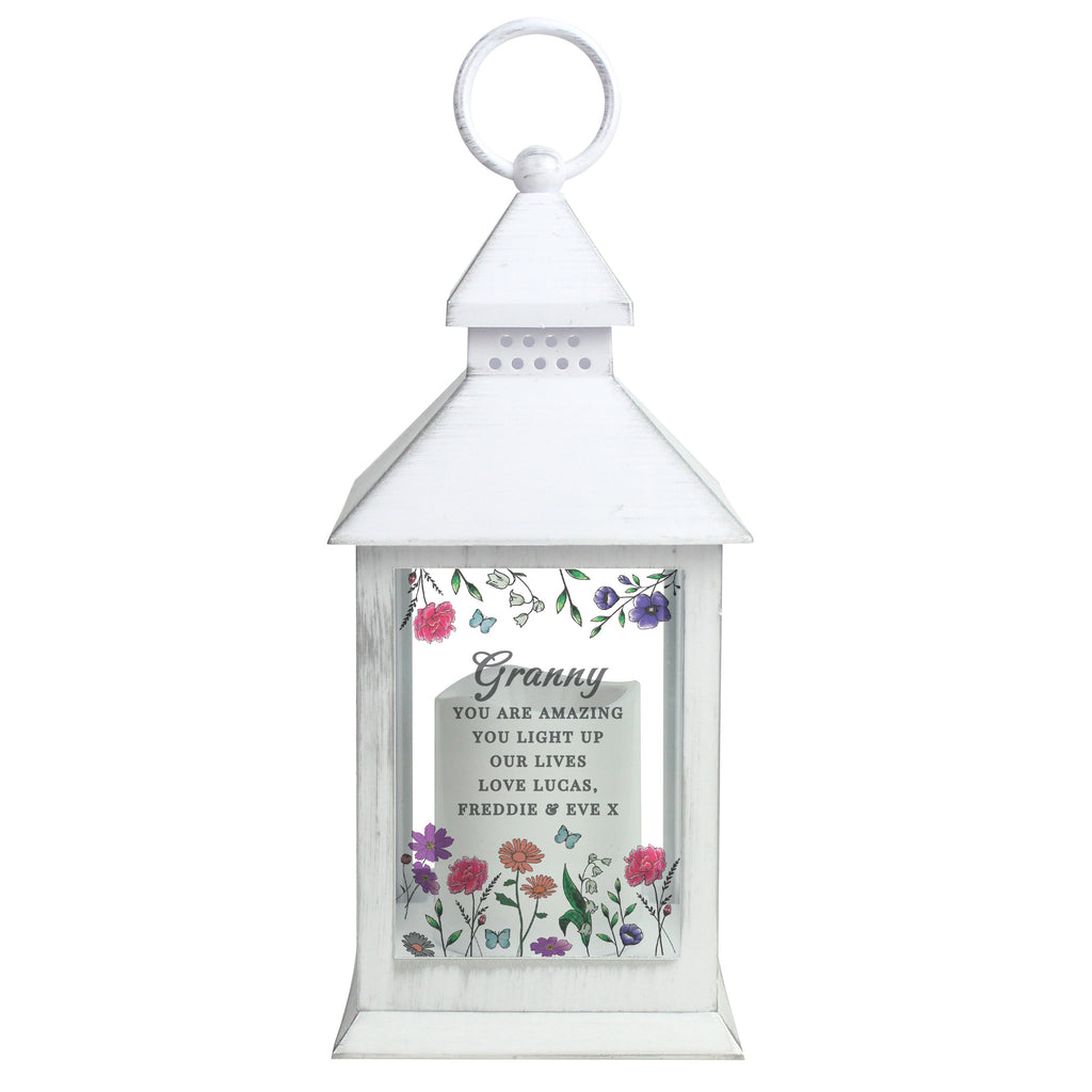 Personalised Wild Flowers LED Lantern Led light