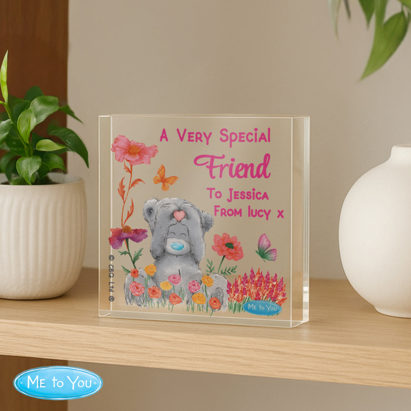 Personalised Me to You Flowery Glass Ornament Ornament